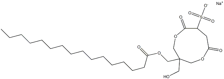 1-(Palmitoyloxymethyl)-1-(hydroxymethyl)-4,7-dioxo-3,8-dioxacyclononane-6-sulfonic acid sodium salt 结构式