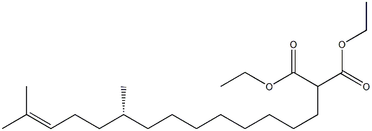 (+)-2-[(R)-9,13-Dimethyl-12-tetradecenyl]malonic acid diethyl ester 结构式