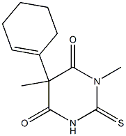 1,2-Dihydro-2-thioxo-5-(1-cyclohexenyl)-1,5-dimethylpyrimidine-4,6(3H,5H)-dione 结构式