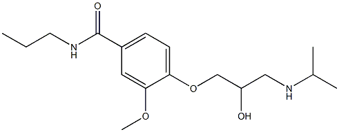 1-[4-[Propylcarbamoyl]-2-methoxyphenoxy]-3-[isopropylamino]-2-propanol 结构式