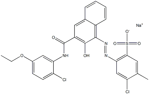 4-Chloro-3-methyl-6-[[3-[[(2-chloro-5-ethoxyphenyl)amino]carbonyl]-2-hydroxy-1-naphtyl]azo]benzenesulfonic acid sodium salt 结构式