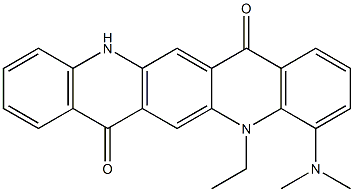 4-(Dimethylamino)-5-ethyl-5,12-dihydroquino[2,3-b]acridine-7,14-dione 结构式