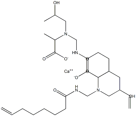 Bis[2-[N-(2-hydroxypropyl)-N-(7-octenoylaminomethyl)amino]propionic acid]calcium salt 结构式