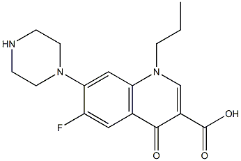 6-Fluoro-1-propyl-1,4-dihydro-7-(1-piperazinyl)-4-oxoquinoline-3-carboxylic acid 结构式