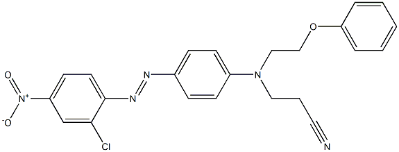 3-[p-(2-Chloro-4-nitrophenylazo)-N-(2-phenoxyethyl)anilino]propiononitrile 结构式