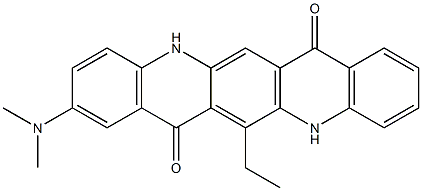 2-(Dimethylamino)-13-ethyl-5,12-dihydroquino[2,3-b]acridine-7,14-dione 结构式