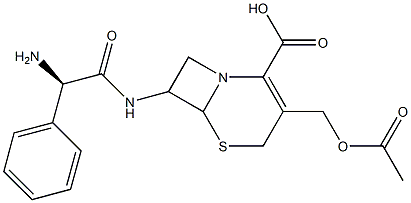 3-Acetoxymethyl-7-[(R)-2-amino-2-phenylacetylamino]-5-thia-1-azabicyclo[4.2.0]oct-2-ene-2-carboxylic acid 结构式