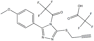 2,2,2-Trifluoro-1-(5-(4-methoxyphenyl)-2-prop-2-ynylthio(1,3,4-triazolyl))ethan-1-one, 2,2,2-trifluoroacetic acid 结构式