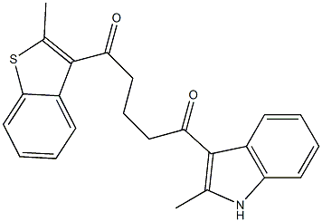 1-(2-METHYL-BENZO[B]THIOPHEN-3-YL)-5-(2-METHYL-1H-INDOL-3-YL)-PENTANE-1,5-DIONE 结构式