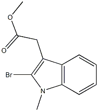 2-Bromo-1-methyl-1H-indole-3-acetic acid methyl ester 结构式