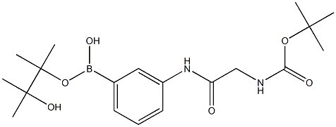 3-[(2-BOC-氨基)乙酰氨基苯硼酸频那醇酯 结构式
