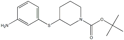 3-(3-Amino-phenylsulfanyl)-piperidine-1-carboxylic acid tert-butyl ester 结构式