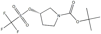 (S)-tert-butyl 3-(trifluoromethylsulfonyloxy)pyrrolidine-1-carboxylate 结构式