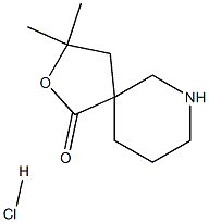 3,3-dimethyl-2-oxa-7-azaspiro[4.5]decan-1-one hydrochloride 结构式