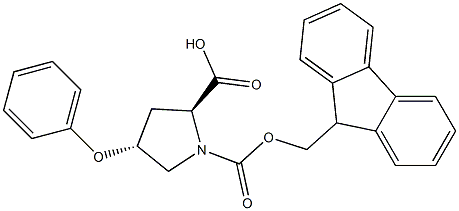 (2S,4R)-Fmoc-4-phenoxy-pyrrolidine-2-carboxylic acid 结构式