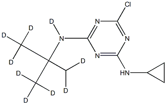 2-tert-Butylamino-d9-4-chloro-6-cyclopropylamino-1,3,5-triazine 结构式