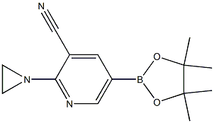 2-(aziridin-1-yl)-5-(4,4,5,5-tetramethyl-1,3,2-dioxaborolan-2-yl)pyridine-3-carbonitrile 结构式