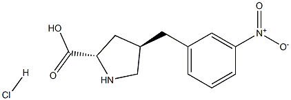 反式-4-(3-硝基苄基)-L-脯氨酸盐酸盐 结构式