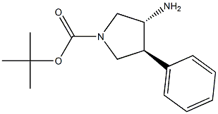 (+/-)-trans-tert-Butyl 3-amino-4-phenylpyrrolidine-1-carboxylate 结构式