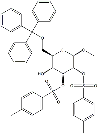 Methyl 2,3-di-O-p-toluenesulfonyl-6-O-trityl-a-D-glucopyranoside 结构式