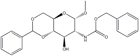 Methyl 4,6-O-benzylidene-2-benzyloxycarbonylamino-2-deoxy-a-D-glucopyranose 结构式