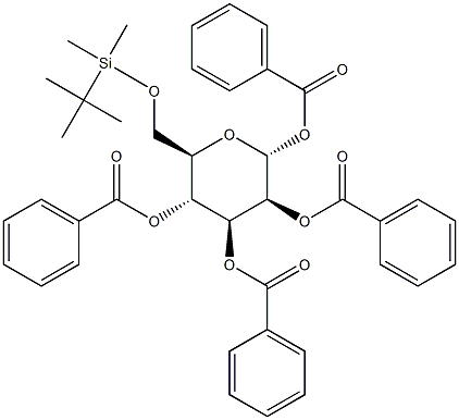 1,2,3,4-Tetra-O-benzoyl-6-O-tert-butyldimethylsilyl-a-D-mannopyranose 结构式