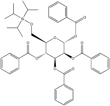 1,2,3,4-Tetra-O-benzoyl-6-O-triisopropylsilyl-a-D-mannopyranose 结构式