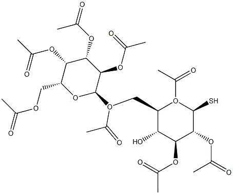 6-O-(2,3,4,6-Tetra-O-acetyl-a-D-galactopyranosyl)-1,2,3,6-tetra-O-acetyl-b-D-thioglucopyranose 结构式