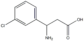 (RS)-3-氨基-3-(3-氯苯基)丙酸 结构式