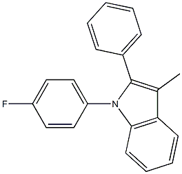 1-(4-氟苯基)-3-甲基-2-苯基吲哚 结构式