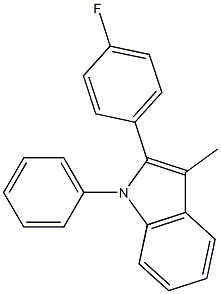 2-(4-氟苯)-3-甲基-1-苯基吲哚 结构式