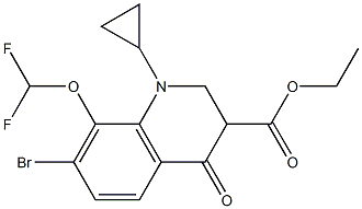 7-溴-1-环丙基-8-(二氟甲氧基)-二氢-4-氧代喹啉-3-甲酸乙酯 结构式