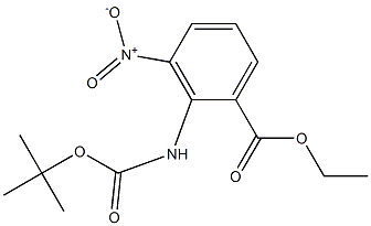 3-硝基-2-叔丁氧甲酰氨基苯甲酸乙酯 结构式