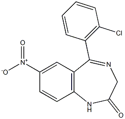 氯硝西泮片 结构式