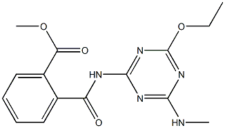 2-[(4-乙氧基-6-甲胺基-1,3,5-三嗪-2-基)氨基甲酰基]苯甲酸甲酯 结构式