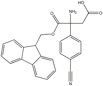 FMOC-(RS)-3-氨基-3-(4-氰基苯基)-丙酸 结构式