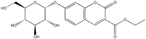 Ethyl umbelliferone-3-carboxylate-a-D-glucopyranoside 结构式