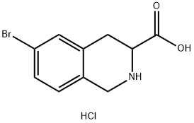 6-bromo-1,2,3,4-tetrahydroisoquinoline-3-carboxylic acid hydrochloride 结构式