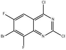 7-溴-2,4-二氯-6,8-二氟喹唑啉 结构式