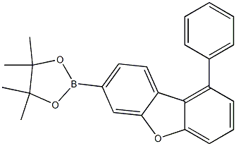4,4,5,5-四甲基-2-(9-苯基二苯并[B,D]呋喃-3-基)-1,3,2-二氧杂硼烷 结构式