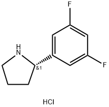 (2S)-2-(3,5-DIFLUOROPHENYL)PYRROLIDINE HYDROCHLORIDE 结构式