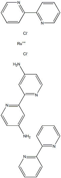 双(2,2'-联吡啶) (4,4 '-二氨基-2,2'-联吡啶)二氯化钌(II) 结构式