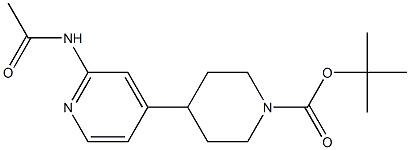 tert-Butyl 4-(2-acetamidopyridin-4-yl)piperidine-1-carboxylate 结构式