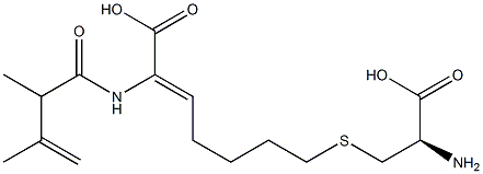 (Z)-7-(((R)-2-Amino-2-carboxyethyl)thio)-2-(2,3-dimethylbut-3-enamido)hept-2-enoic Acid 结构式