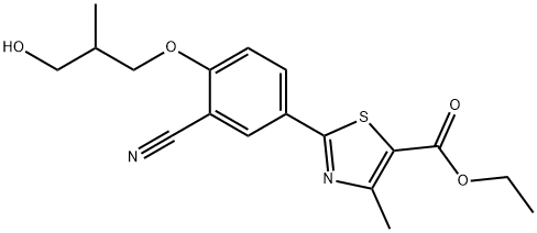 2-[3-Cyano-4-(3-hydroxy-2-methylpropoxy)phenyl]-4-methyl-5-thiazolecarboxylic Acid Ethyl Ester 结构式