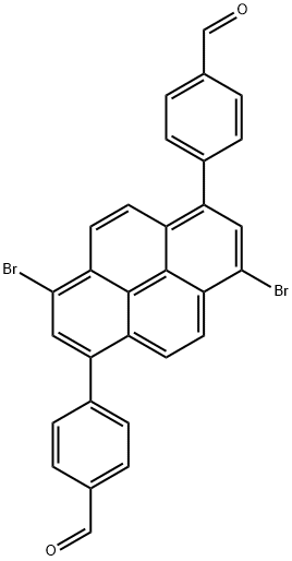 4,4'-(3,8-dibromopyrene-1,6-diyl)dibenzaldehyde 结构式