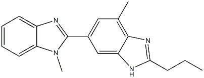 2-正丙基-4-甲基-6-(1-甲基苯并咪唑-2-基)苯并咪唑 结构式