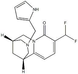 (1R,5S)-3-((1H-pyrrol-2-yl)methyl)-9-(difluoromethyl)-1,2,3,4,5,6-hexahydro-8H-1,5-methanopyrido[1,2-a][1,5]diazocin-8-one 结构式