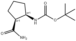 Cis-tert-butyl-2-carbamoylcyclopentylcarbamate 结构式