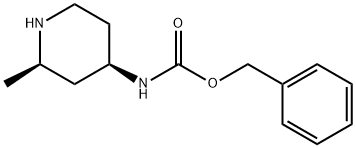 ((2R,4R)-2-甲基哌啶-4-基)氨基甲酸苄酯 结构式